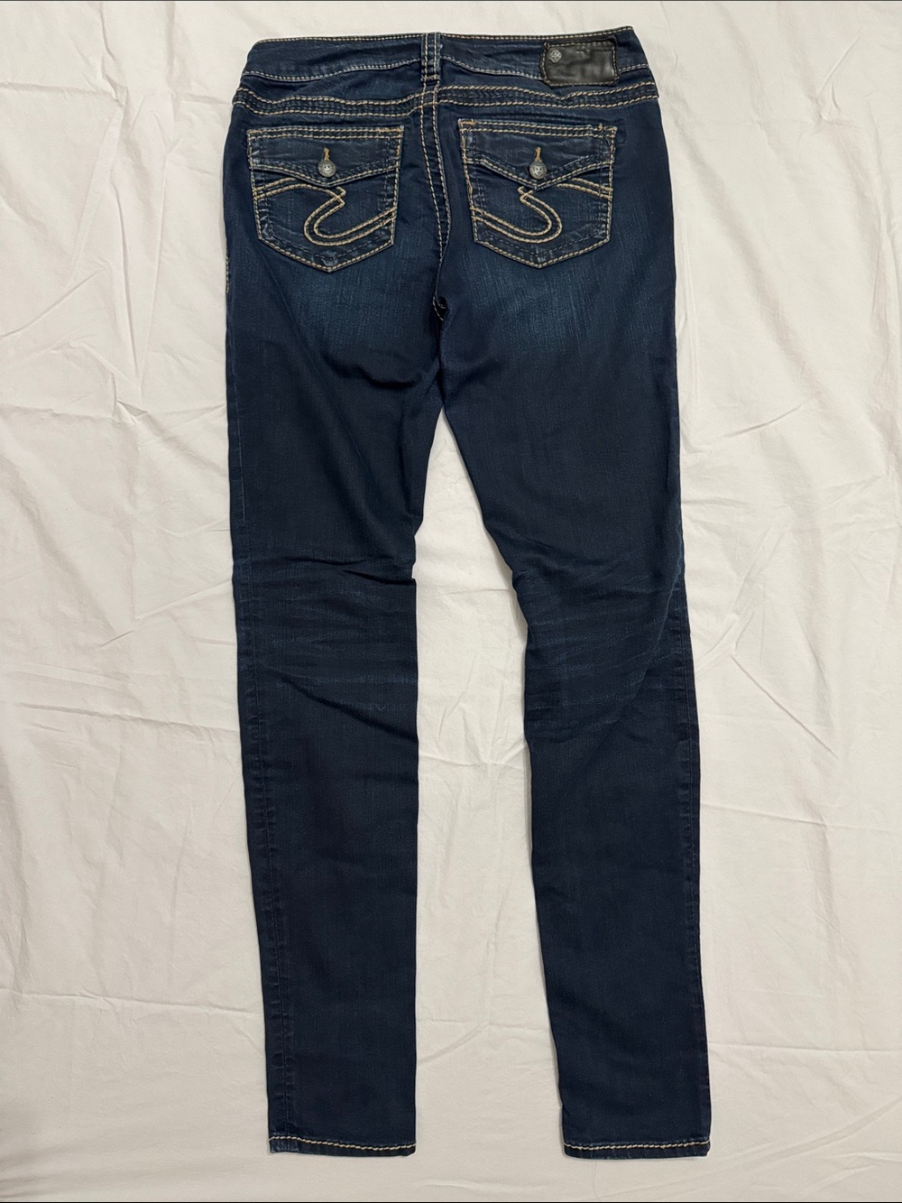 NWOT Silver Suki Mid Super Skinny Jeans with Contrast Stitching | Size 28 x 31 - Picture 3 of 6